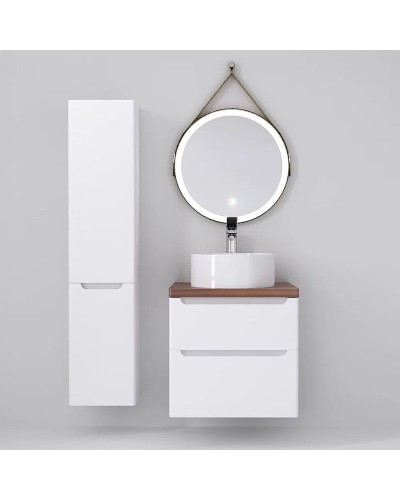 Тумба под раковину Jorno Wood 60 wood.01.60/P/W подвесная Белая