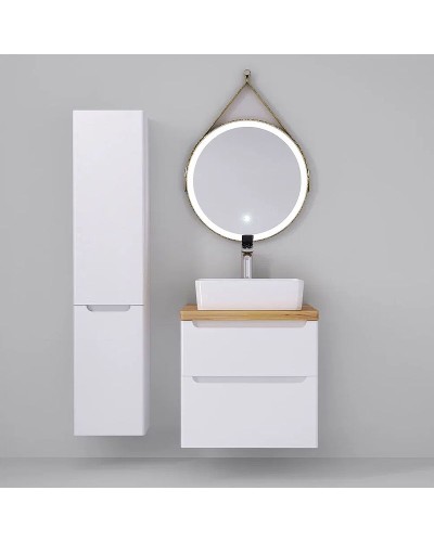 Тумба под раковину Jorno Wood 60 wood.01.60/P/W подвесная Белая