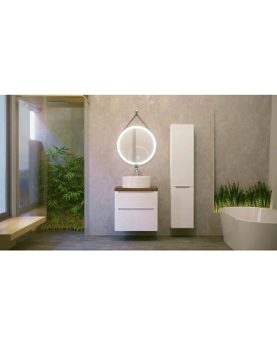 Тумба под раковину Jorno Wood 60 wood.01.60/P/W подвесная Белая