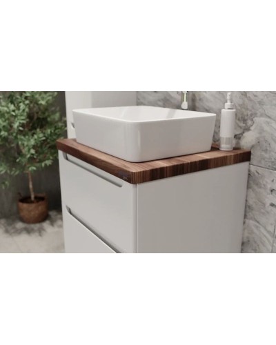 Тумба под раковину Jorno Wood 60 wood.01.60/P/W подвесная Белая