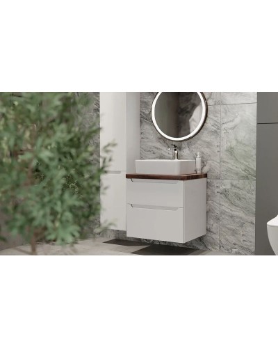 Тумба под раковину Jorno Wood 60 wood.01.60/P/W подвесная Белая