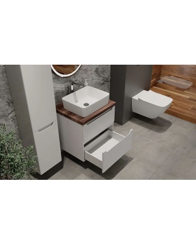 Тумба под раковину Jorno Wood 60 wood.01.60/P/W подвесная Белая