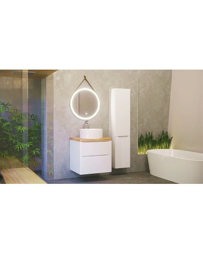 Тумба под раковину Jorno Wood 60 wood.01.60/P/W подвесная Белая