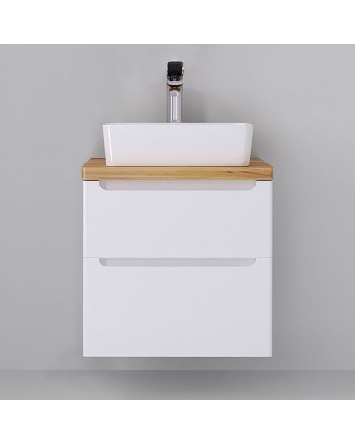 Тумба под раковину Jorno Wood 60 wood.01.60/P/W подвесная Белая