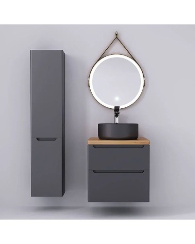 Тумба под раковину Jorno Wood 60 wood.01.60/P/GR подвесная Серая