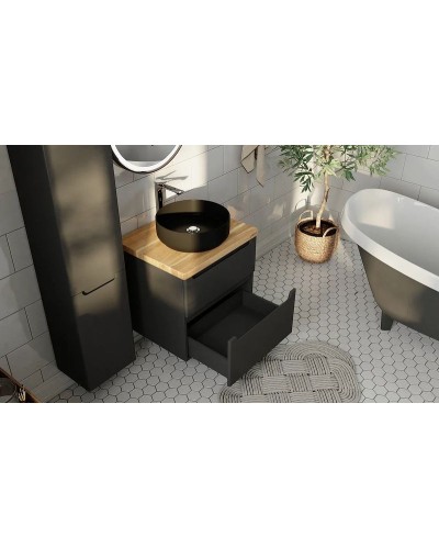 Тумба под раковину Jorno Wood 60 wood.01.60/P/GR подвесная Серая