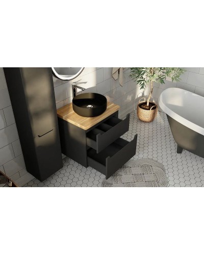 Тумба под раковину Jorno Wood 60 wood.01.60/P/GR подвесная Серая