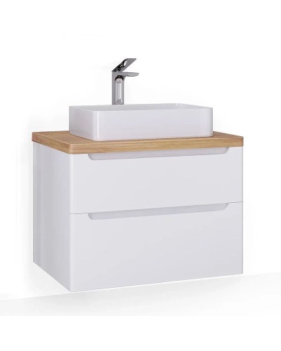 Тумба под раковину Jorno Wood 80 wood.01.80/P/W подвесная Белая