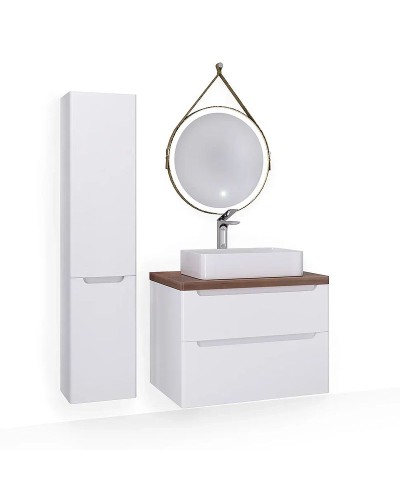 Тумба под раковину Jorno Wood 80 wood.01.80/P/W подвесная Белая