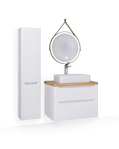 Тумба под раковину Jorno Wood 80 wood.01.80/P/W подвесная Белая