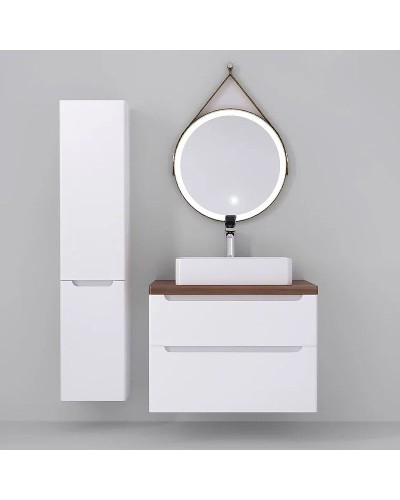 Тумба под раковину Jorno Wood 80 wood.01.80/P/W подвесная Белая