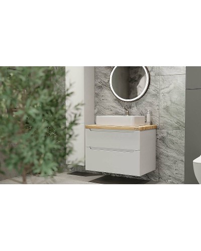 Тумба под раковину Jorno Wood 80 wood.01.80/P/W подвесная Белая
