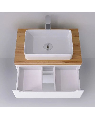 Тумба под раковину Jorno Wood 80 wood.01.80/P/W подвесная Белая