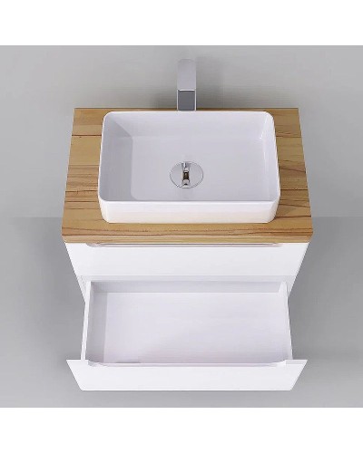 Тумба под раковину Jorno Wood 80 wood.01.80/P/W подвесная Белая