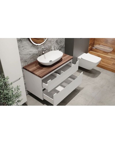 Тумба под раковину Jorno Wood 80 wood.01.80/P/W подвесная Белая