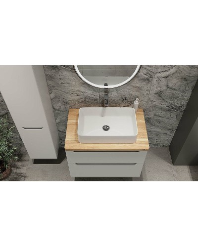 Тумба под раковину Jorno Wood 80 wood.01.80/P/W подвесная Белая