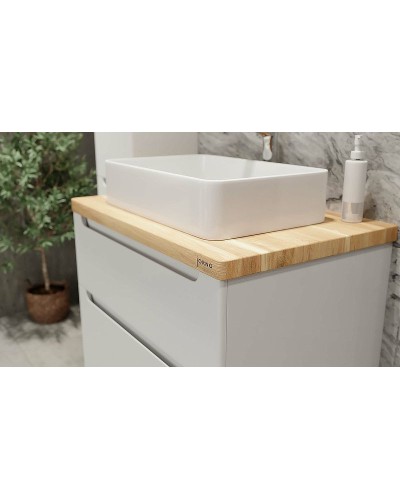 Тумба под раковину Jorno Wood 80 wood.01.80/P/W подвесная Белая