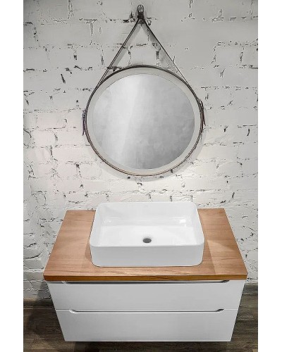 Тумба под раковину Jorno Wood 80 wood.01.80/P/W подвесная Белая