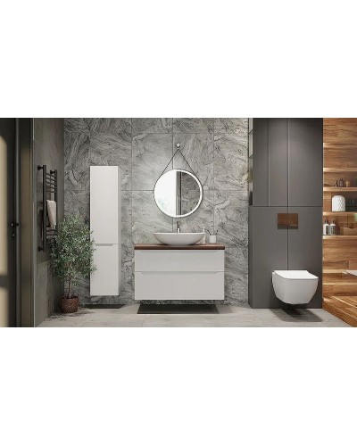 Тумба под раковину Jorno Wood 80 wood.01.80/P/W подвесная Белая