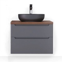 Тумба под раковину Jorno Wood 80 wood.01.80/P/GR подвесная Серая