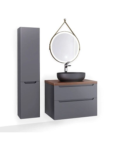 Тумба под раковину Jorno Wood 80 wood.01.80/P/GR подвесная Серая