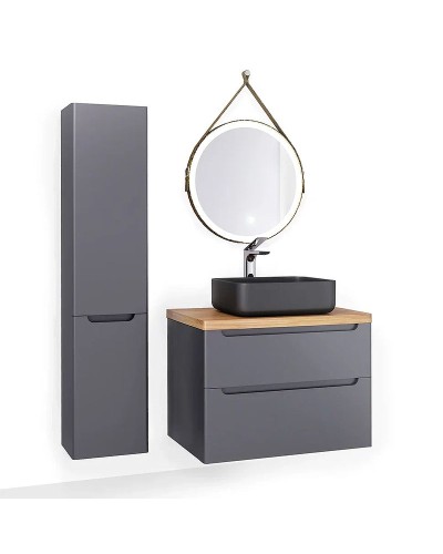 Тумба под раковину Jorno Wood 80 wood.01.80/P/GR подвесная Серая