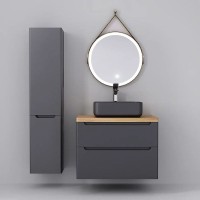 Тумба под раковину Jorno Wood 80 wood.01.80/P/GR подвесная Серая