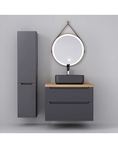 Тумба под раковину Jorno Wood 80 wood.01.80/P/GR подвесная Серая