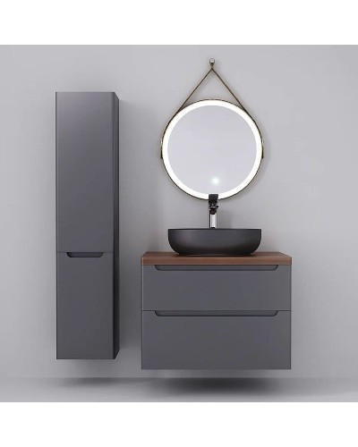Тумба под раковину Jorno Wood 80 wood.01.80/P/GR подвесная Серая
