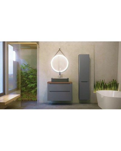 Тумба под раковину Jorno Wood 80 wood.01.80/P/GR подвесная Серая