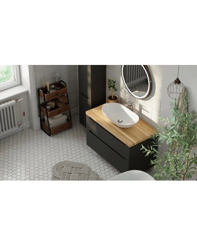 Тумба под раковину Jorno Wood 80 wood.01.80/P/GR подвесная Серая