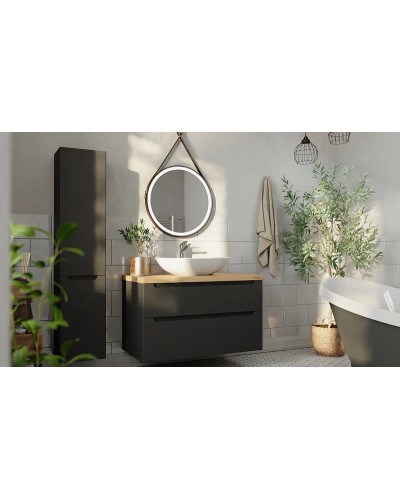 Тумба под раковину Jorno Wood 80 wood.01.80/P/GR подвесная Серая