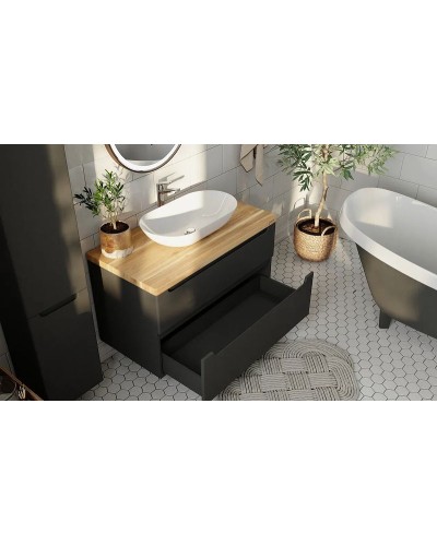 Тумба под раковину Jorno Wood 80 wood.01.80/P/GR подвесная Серая