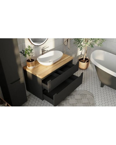 Тумба под раковину Jorno Wood 80 wood.01.80/P/GR подвесная Серая