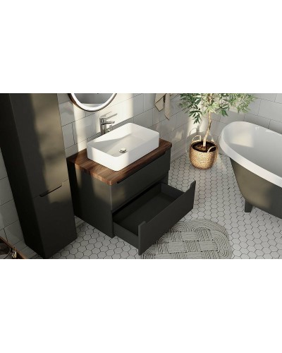 Тумба под раковину Jorno Wood 80 wood.01.80/P/GR подвесная Серая