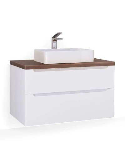 Тумба под раковину Jorno Wood 100 wood.01.100/P/W подвесная Белая