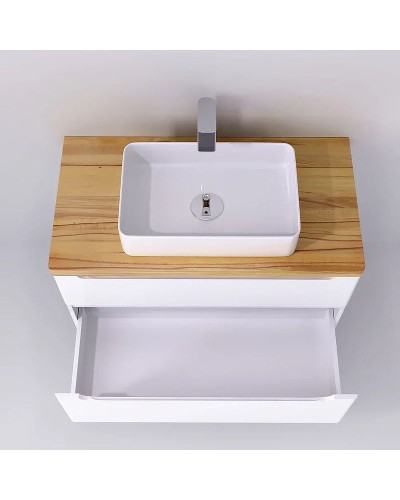 Тумба под раковину Jorno Wood 100 wood.01.100/P/W подвесная Белая