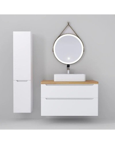 Тумба под раковину Jorno Wood 100 wood.01.100/P/W подвесная Белая