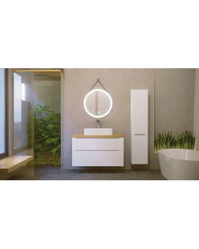 Тумба под раковину Jorno Wood 100 wood.01.100/P/W подвесная Белая