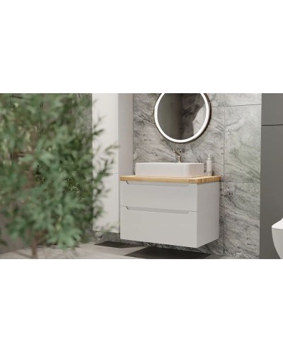 Тумба под раковину Jorno Wood 100 wood.01.100/P/W подвесная Белая