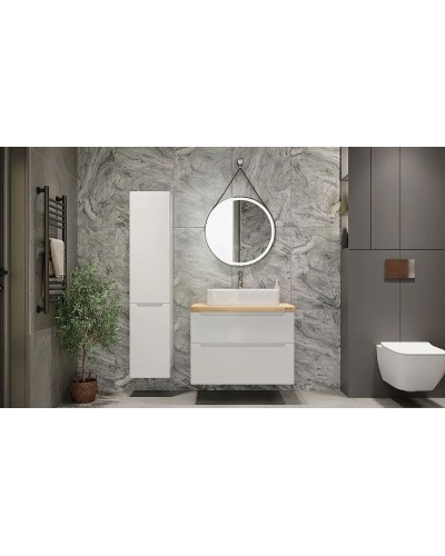 Тумба под раковину Jorno Wood 100 wood.01.100/P/W подвесная Белая