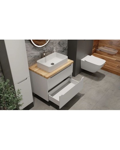 Тумба под раковину Jorno Wood 100 wood.01.100/P/W подвесная Белая