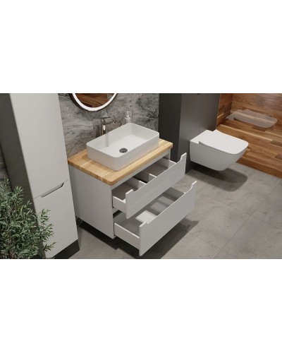 Тумба под раковину Jorno Wood 100 wood.01.100/P/W подвесная Белая