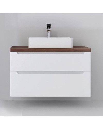 Тумба под раковину Jorno Wood 100 wood.01.100/P/W подвесная Белая