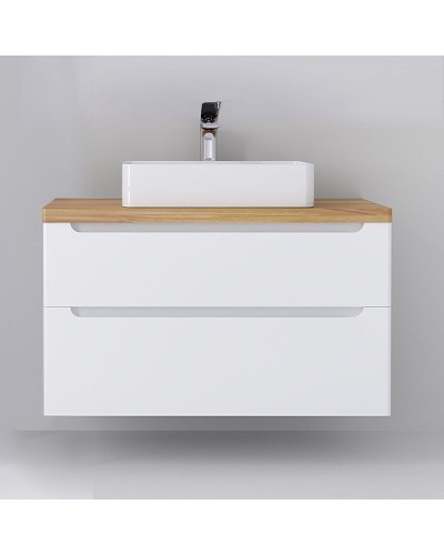 Тумба под раковину Jorno Wood 100 wood.01.100/P/W подвесная Белая