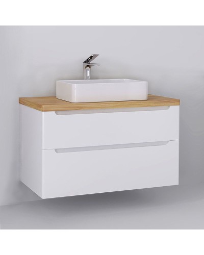 Тумба под раковину Jorno Wood 100 wood.01.100/P/W подвесная Белая