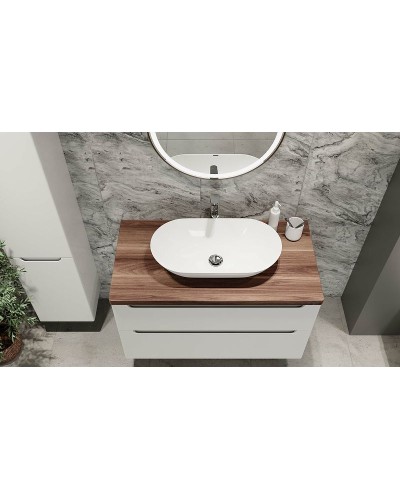 Тумба под раковину Jorno Wood 100 wood.01.100/P/W подвесная Белая