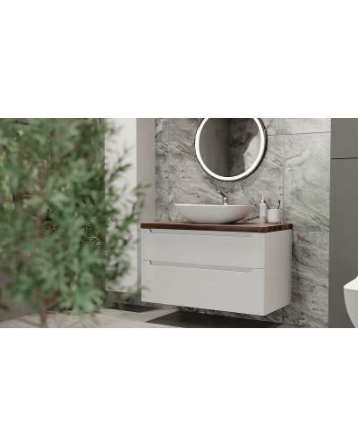 Тумба под раковину Jorno Wood 100 wood.01.100/P/W подвесная Белая