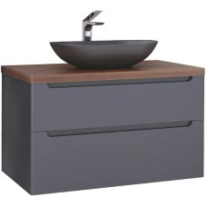 Тумба под раковину Jorno Wood 100 wood.01.100/P/GR подвесная Серая