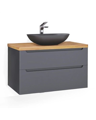 Тумба под раковину Jorno Wood 100 wood.01.100/P/GR подвесная Серая